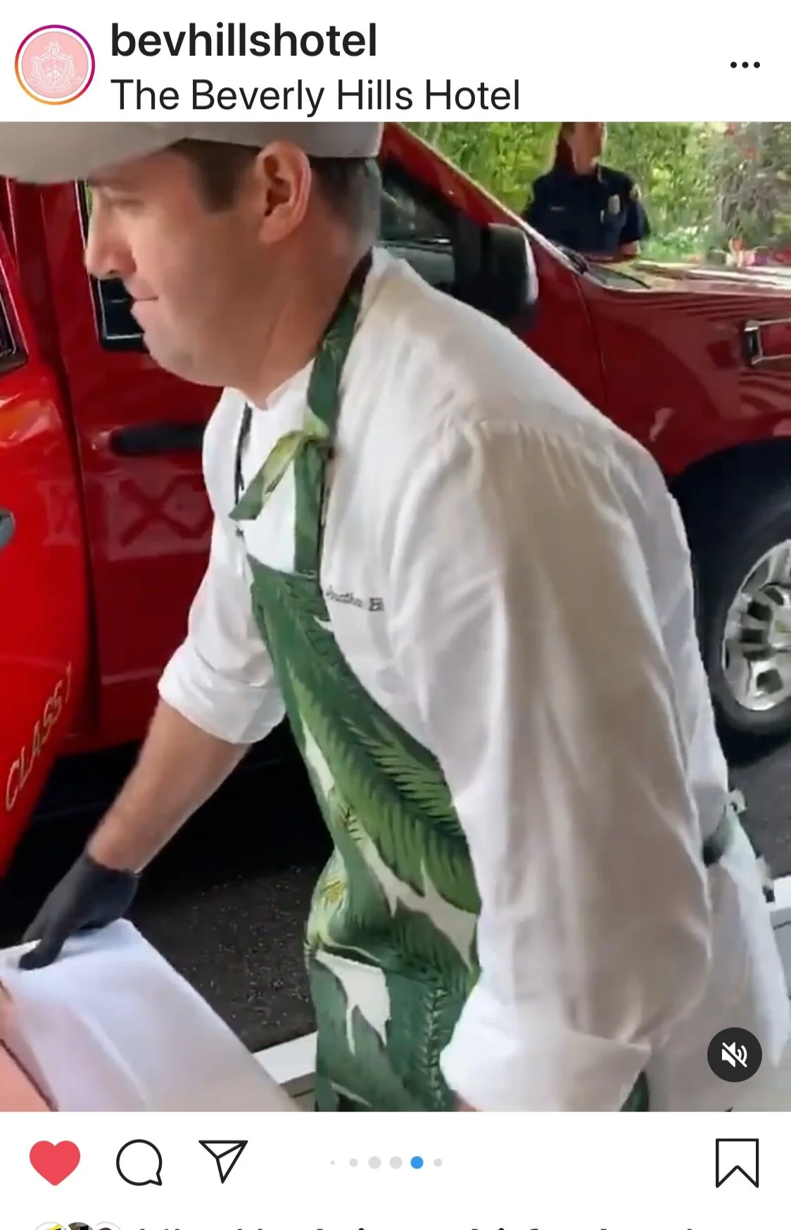 Beverly Hills Hotel chef preparing food donation boxes